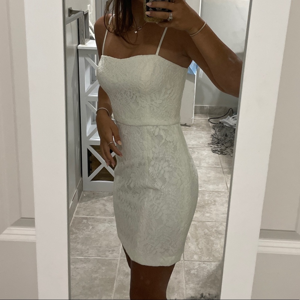 French Connection White Lace Dress